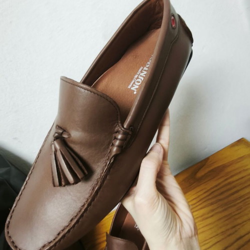 Robinson Brown Leather Moccasins Size 41 New