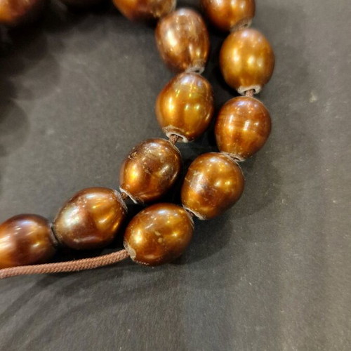 Worry beads new from pearls, 25 beads 10×12mm
