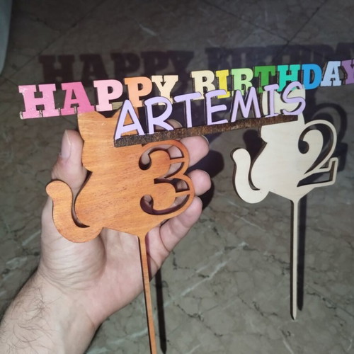 Wooden cake decorations made to order