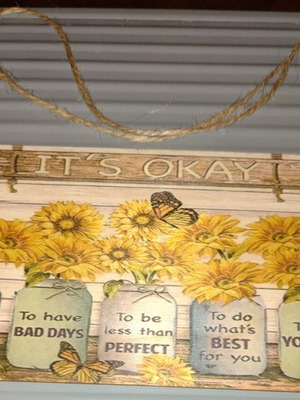 Okay Is Sign new wooden wall decor with inspiring messages boho style