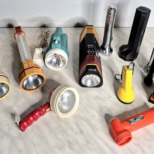 Vintage flashlight collection used, pack of 12, retro style