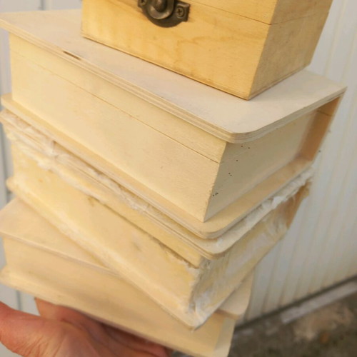 Wooden boxes for crafts, set of 4, new
