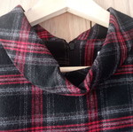 Short dress in mod style like new, plaid black and red