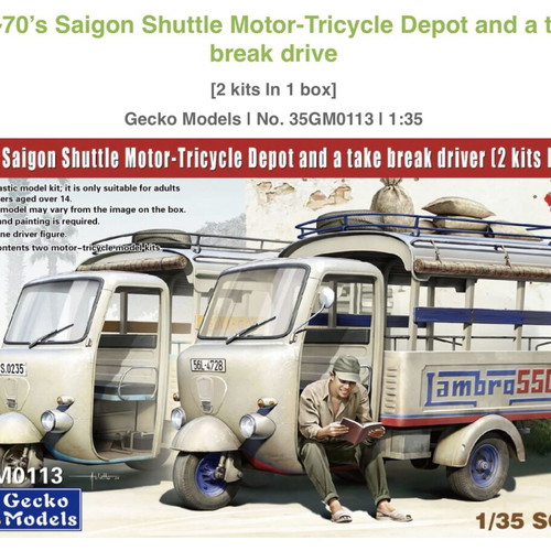 Gecko Models 1/35 Saigon Shuttle Motor-Tricycle Depot model kit new
