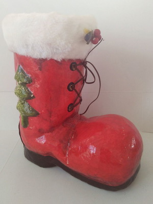 Santa Claus decorative boot used, large Christmas