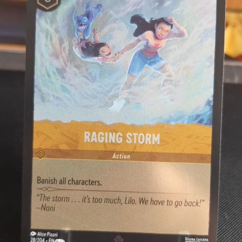 Raging Storm 28/204 Winterspell Lorcana cold foil card like new