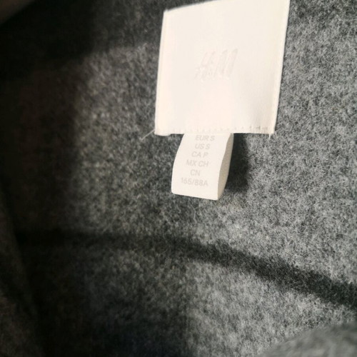 H&M oversized thin grey checkered coat like new