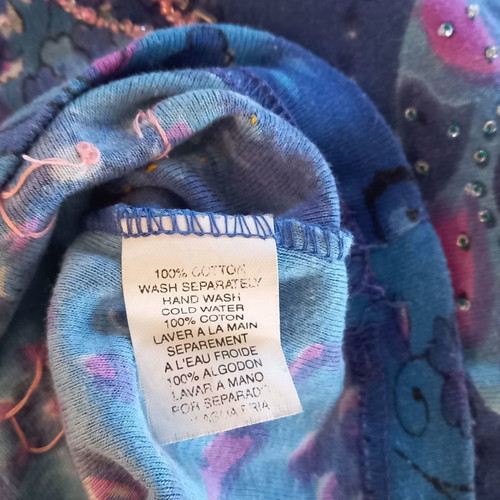 Embroidered cotton blouse used, blue, size M