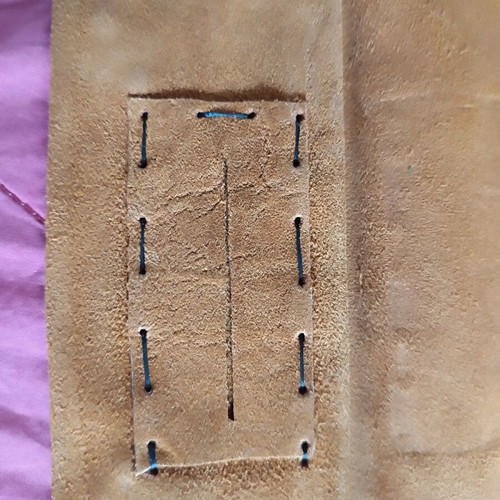 Suede leather cigarette case unused handmade