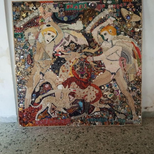 Handmade mosaic artwork with unique jewelry, new