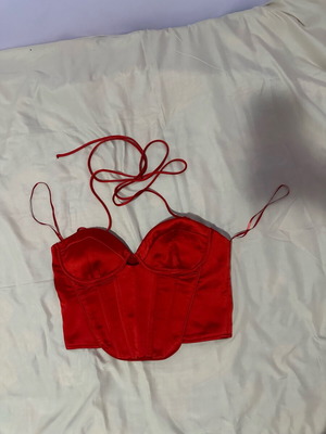 Bershka satin top red like new