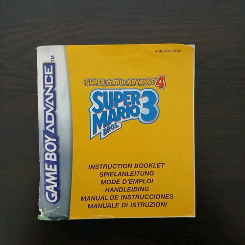 Super Mario Advance 4: Super Mario Bros. 3 GBA manual used