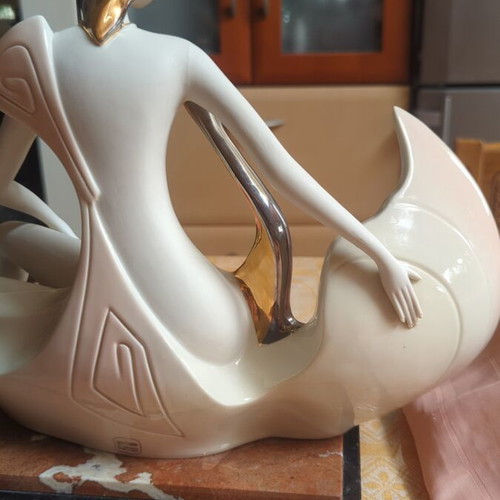 Galos Porcelain Statue Spain 1990 decorated with gold and platinum