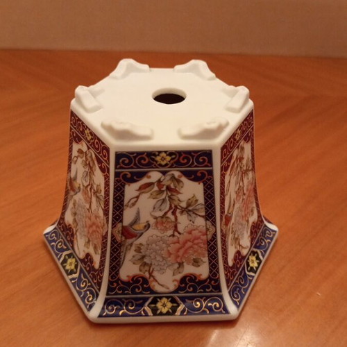 Vintage hexagonal Imari style porcelain planter, 8.5 cm