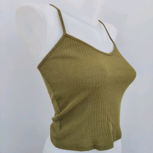 Olive tank top used, size XS, cropped