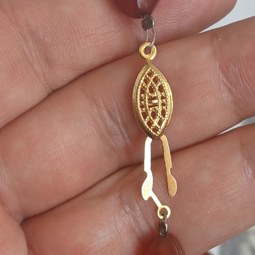 Carnelian necklace A quality with gold-plated clasp, 45 cm