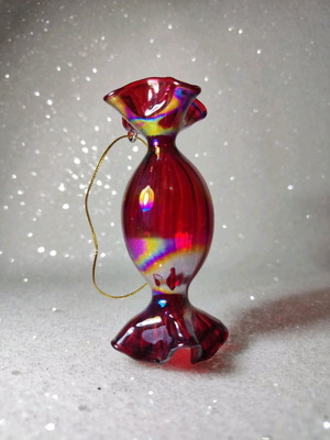 Glass candy new Christmas ornament 9 cm