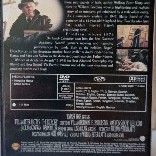 The Exorcist DVD used with Greek subtitles