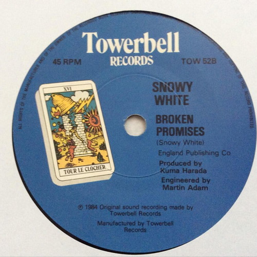 Snowy White Peace On Earth / Broken Promises 7'' vinyl like new, rock