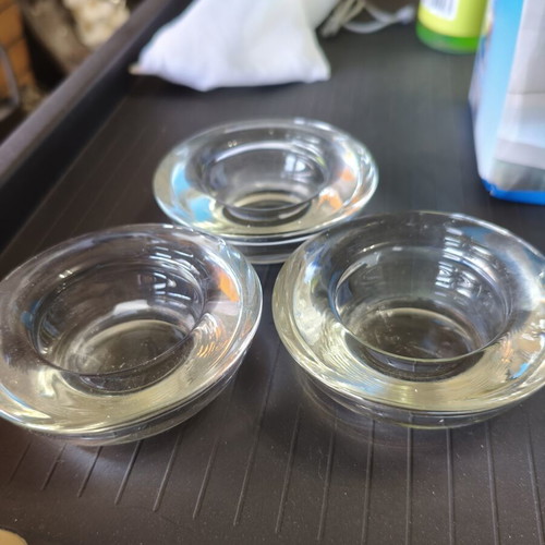 Set of 3 glass tealight holders