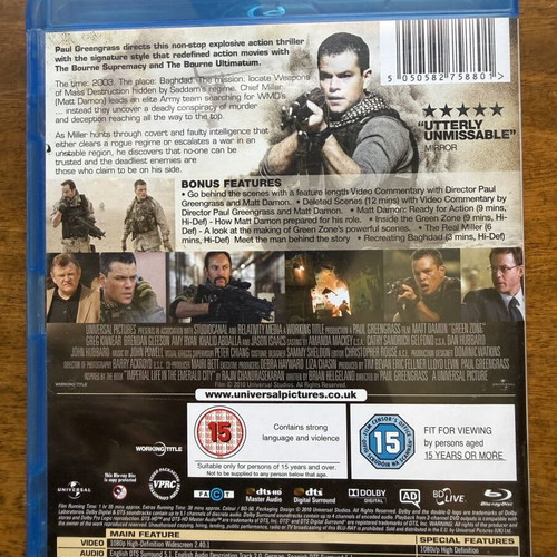 Green Zone Blu-ray like new with English subtitles