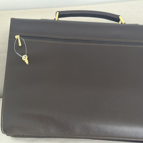 Longchamp leather briefcase new, brown