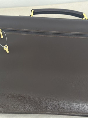 Longchamp leather briefcase new, brown