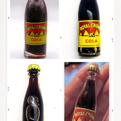 Vintage mini glass Royal Crown Cola bottle like new collectible