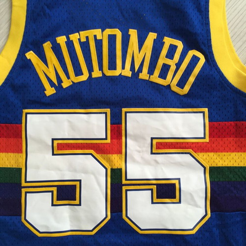 Adidas Denver Nuggets Dikembe Mutombo #55 Hardwood Jersey Shirt 2014 like new