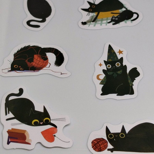 Stickers new, set of 23 with cats