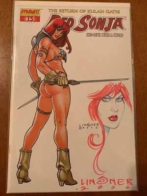 Red Sonja #13 Comic με Original Sketch από J.M.Linsner, 1η έκδοση, καινούριο