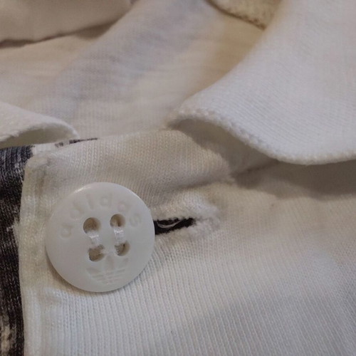 Adidas Polo Shirt 1990s cotton white with pocket size L like new