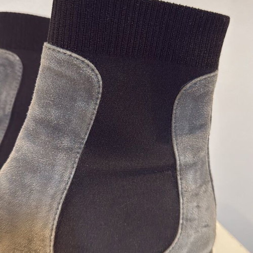 Women’s suede ankle boots used, grey with black sock by Kalogirou