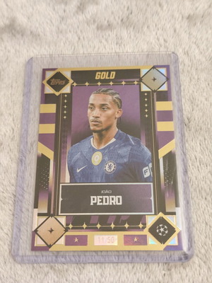 2025-26 Topps Gold UEFA João Pedro Gold Parallel /50 κάρτα Chelsea FC