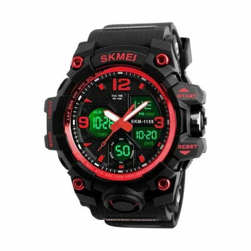 Skmei 1155 digital/analog wristwatch new, black/red