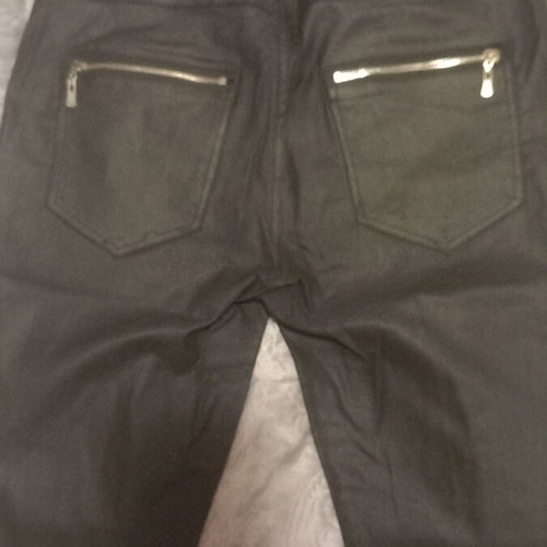 Leather women's pants black like new, size L