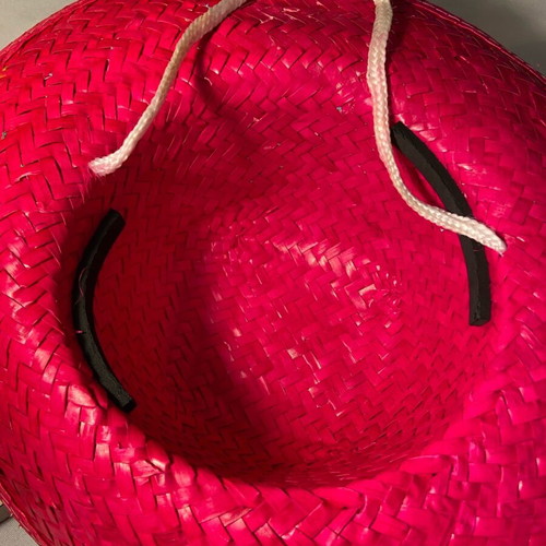 Fuchsia hat hand-painted unique, adjustable size