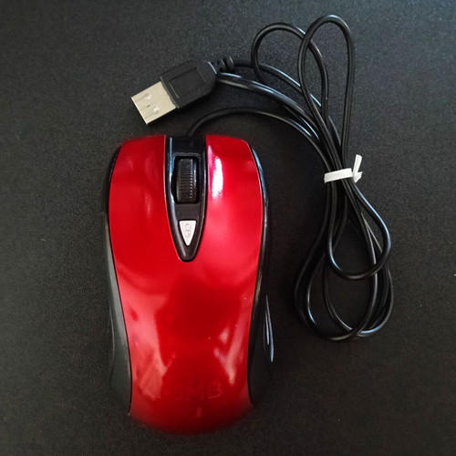 Wired Optical Mouse M-205 like new, red glossy with black details