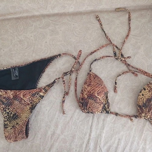 M&S bikini Brazil style, brown and black, size M