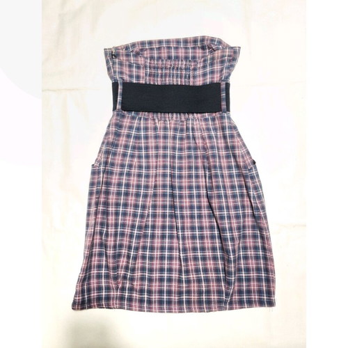 Strapless dress Stradivarius used with belt multicolor size M