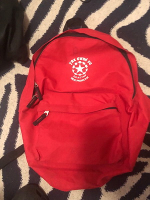 Athletic backpack teenage used with Taekwondo logo