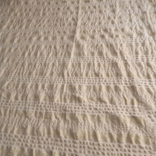 Woven blanket throw like new, handmade ecru