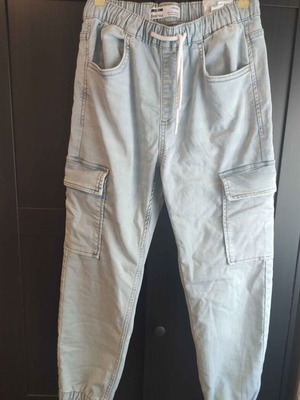 Bershka cargo jogger pants light blue new with tag