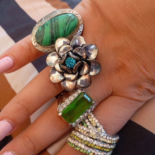 Statement rings set of 4 used, boho vintage style