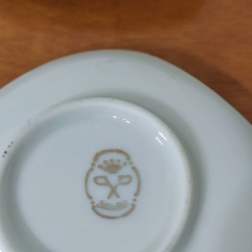 Bavaria porcelain dessert set used, vintage design