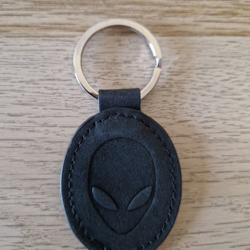 Alienware keychain, black, leatherette