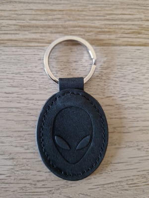 Alienware keychain, black, leatherette