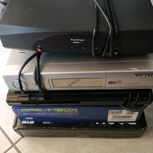 Satellite receivers 4 used and Sony DVD player