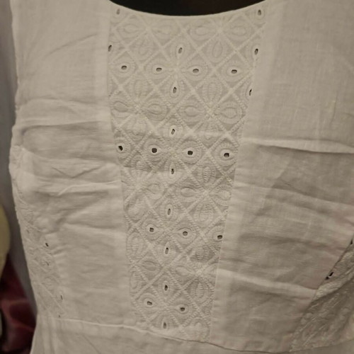 Per Una white linen midi dress like new, UK size 12