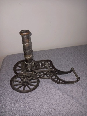 Decorative brass cannon used